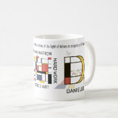 Mug Neoplasticisme Art Monogramme Stylish. Lettre D (Devant droit)