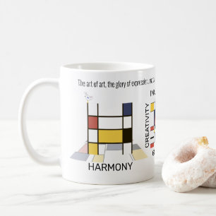 Mug Neoplasticisme Art Monogramme Stylish. Lettre H