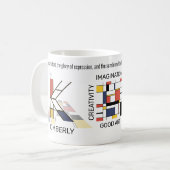 Mug Neoplasticisme Art Monogramme Stylish. Lettre K (Devant gauche)