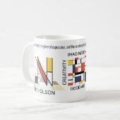 Mug Neoplasticisme Art Monogramme Stylish. Lettre N (Devant gauche)