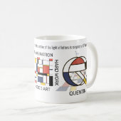 Mug Neoplasticisme Art Monogramme Stylish. Lettre Q (Devant droit)
