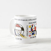 Mug Neoplasticisme Art Monogramme Stylish. Lettre Q (Devant gauche)