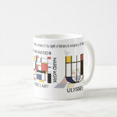 Mug Neoplasticisme Art Monogramme Stylish. Lettre U (Devant droit)