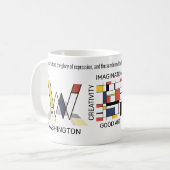 Mug Neoplasticisme Art Monogramme Stylish. Lettre W (Devant gauche)