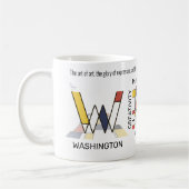 Mug Neoplasticisme Art Monogramme Stylish. Lettre W (Gauche)