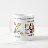 Mug Neoplasticisme Art Monogramme Stylish. Lettre X (Devant gauche)