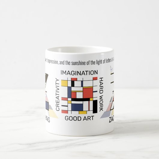 Mug Neoplasticisme Art Monogramme Stylish. Lettre Z (Centre)