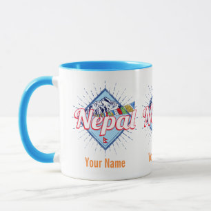 Mug Népal avec Montagnes drapeaux rétro Vintages vacan