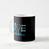 Mug Néphrologie Dialyse Infirmière Amour Stéthoscope I (Devant gauche)