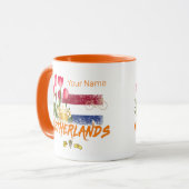 Mug Netherlands Vintage Holland Flag and Dutch Tulip (Devant gauche)