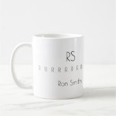 Mug nettoyer le monogramme (nom + initiales) (Gauche)