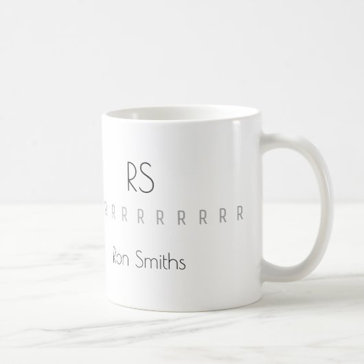 Mug nettoyer le monogramme (nom + initiales) (Droite)