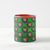 Mug Neuf boule dans la couronne Motif sur vert (Centre)