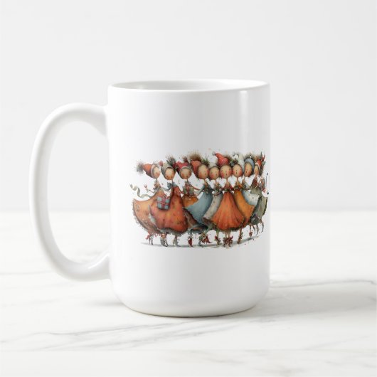 Mug Neuf Dames Fantaisistes Dançant 12 Jours 15oz (Gauche)