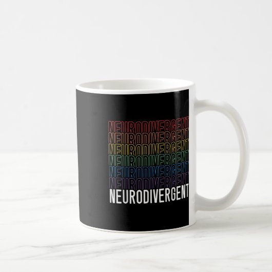 Mug Neurodivergent Neurodiversité Rainbow Adhd Asd (Droite)