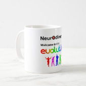 Mug Neurodiversité Bienvenue dans l'Évolution (Devant gauche)