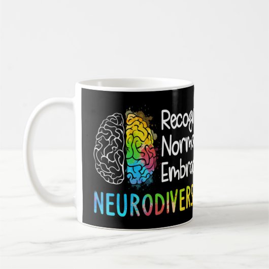 Mug Neurodiversité, Célébrez le spectre. Le cerveau (Gauche)