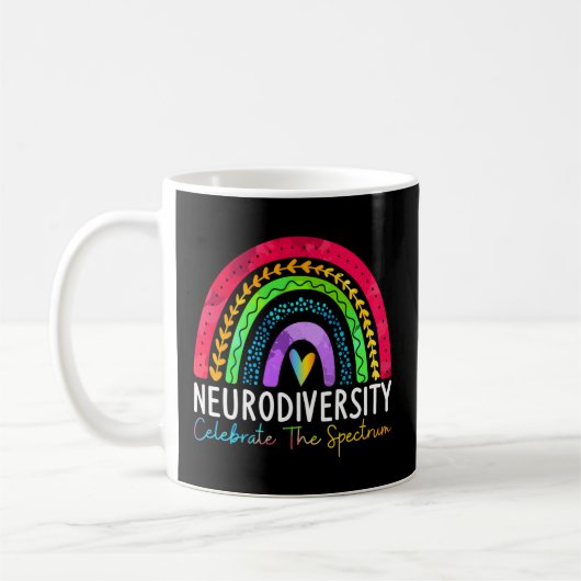 Mug Neurodiversité Spectre de l'autisme Asd Adhd Rainb (Gauche)