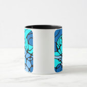 Mug Neurographique bleu design abstrait moderne (Centre)