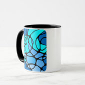 Mug Neurographique bleu design abstrait moderne (Devant gauche)