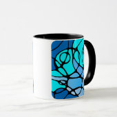 Mug Neurographique bleu design abstrait moderne (Devant droit)