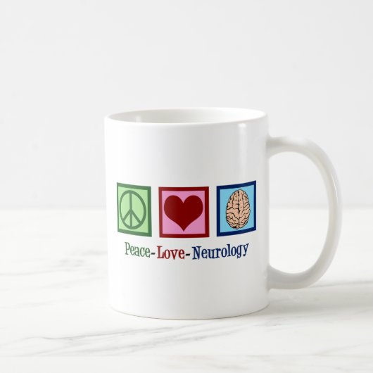 Mug Neurologie Peace Love - Neurologue (Droite)
