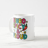Mug Neurospicy and Proud – Bright Neurodivergent Pride (Devant gauche)