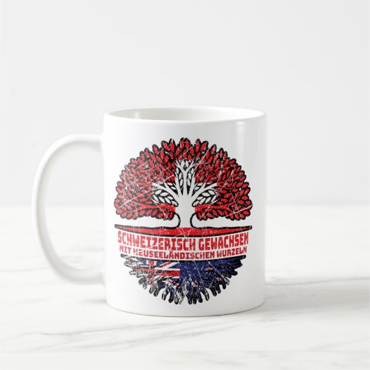 Mug Neuseeland Neuseeländisch Schweizer Schweiz Baum (Gauche)
