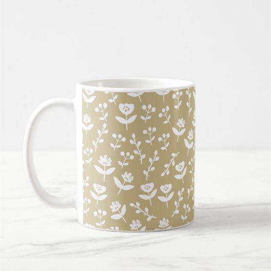 Mug Neutral Tan Farmhouse Pays Floral Décontracté (Gauche)