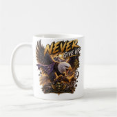 Mug Never Give Up Eagle – Powerful (Gauche)