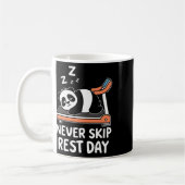 Mug Never Skip Rest Day Funny Bodybuilding Panda Worko (Gauche)