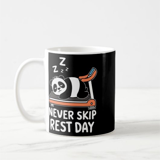 Mug Never Skip Rest Day Funny Bodybuilding Panda Worko (Gauche)
