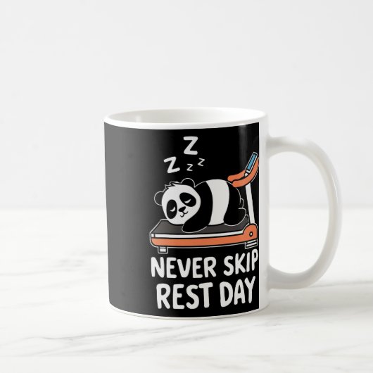 Mug Never Skip Rest Day Funny Bodybuilding Panda Worko (Droite)