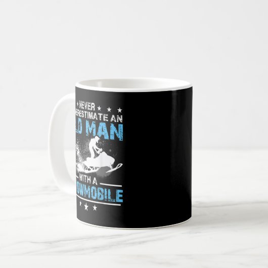Mug Never underestimate an old man with a snowmobile (Devant gauche)