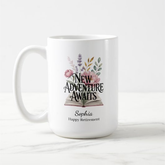 Mug New Adventure Awaits Retirement Personalized (Gauche)