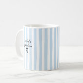 Mug New Baby's Grandma Custom Name Light Blue Stripes (Devant gauche)