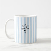Mug New Baby's Grandma Custom Name Light Blue Stripes (Gauche)