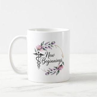 Mug New Beginnings Nursing Graduation Personalized