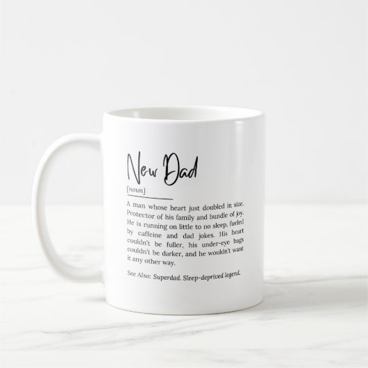 Mug New Dad Definition – Funny and Heartwarming Quote (Gauche)