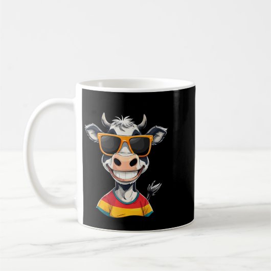 Mug New Glarus Wi Usa Funny Cow Cartoon Design (Gauche)