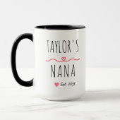Mug New Grandma with Custom Name, Title & Est. Year (Gauche)
