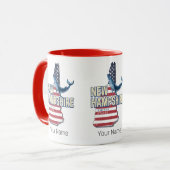 Mug New Hampshire États-Unis Retro State Map (Devant gauche)