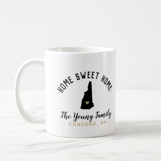 Mug New Hampshire Home Sweet Home Famille Monogramme M (Gauche)
