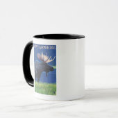 Mug New HampshireMoose au clair de lune (Devant gauche)