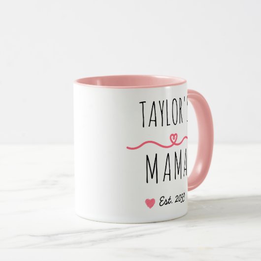 Mug New Mama with Custom Name, Title & Est. Year (Devant droit)