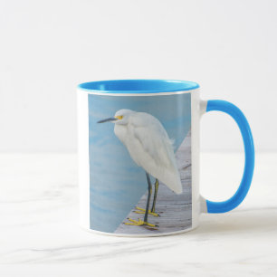 Mug New Smyrna Beach, Aigrette neigeuse sur quai