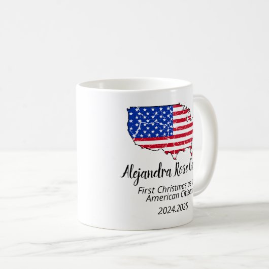 Mug New U.S. Citizen – American Map Citizenship Day (Devant droit)