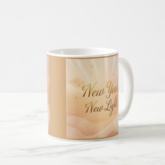 Mug New Year, New Light” – Golden Dawn Sunrise Design (Devant droit)