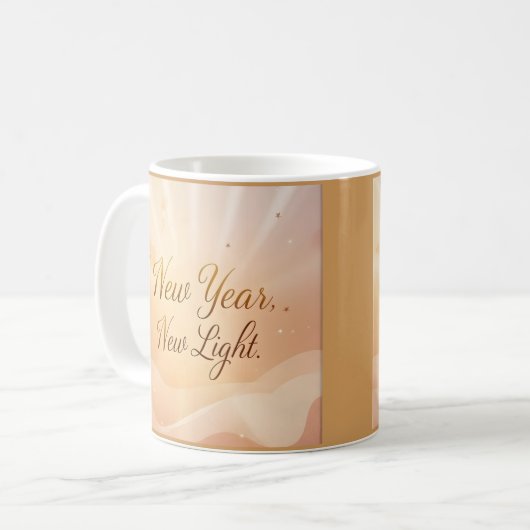 Mug New Year, New Light” – Golden Dawn Sunrise Design (Devant gauche)