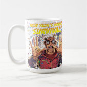 Mug New Year’s Mission: Survival! Funny Comic Characte (Gauche)